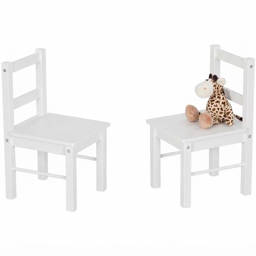 Child's Wooden Chair Pair, Set of 2, White