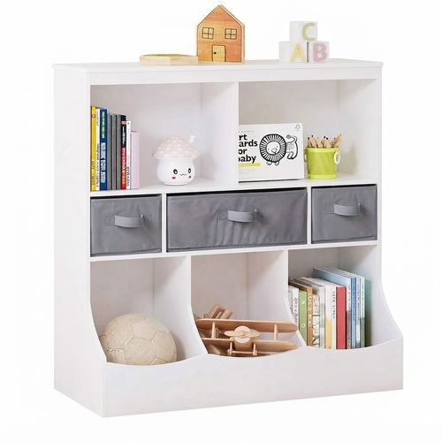 Toy Storage Organizer, 8 Cubbies with 3 Baskets