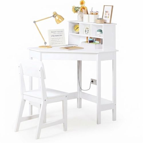 Kids Corner Desk & Chair Set with Hutch, Ages 3-8