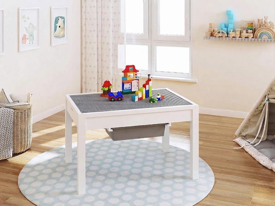 Large 2 in 1 Kids Construction Play Table with Drawers